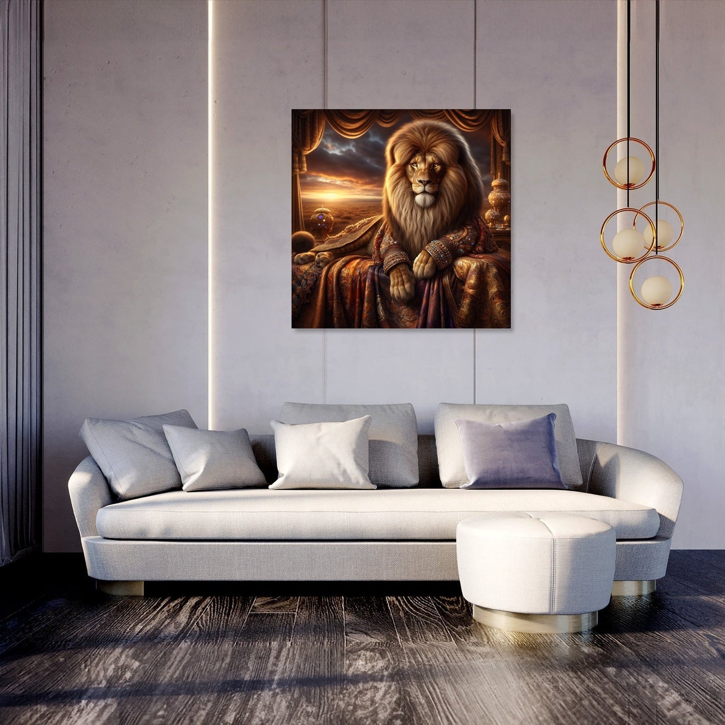 Regal Lion Majesty Sunset Canvas