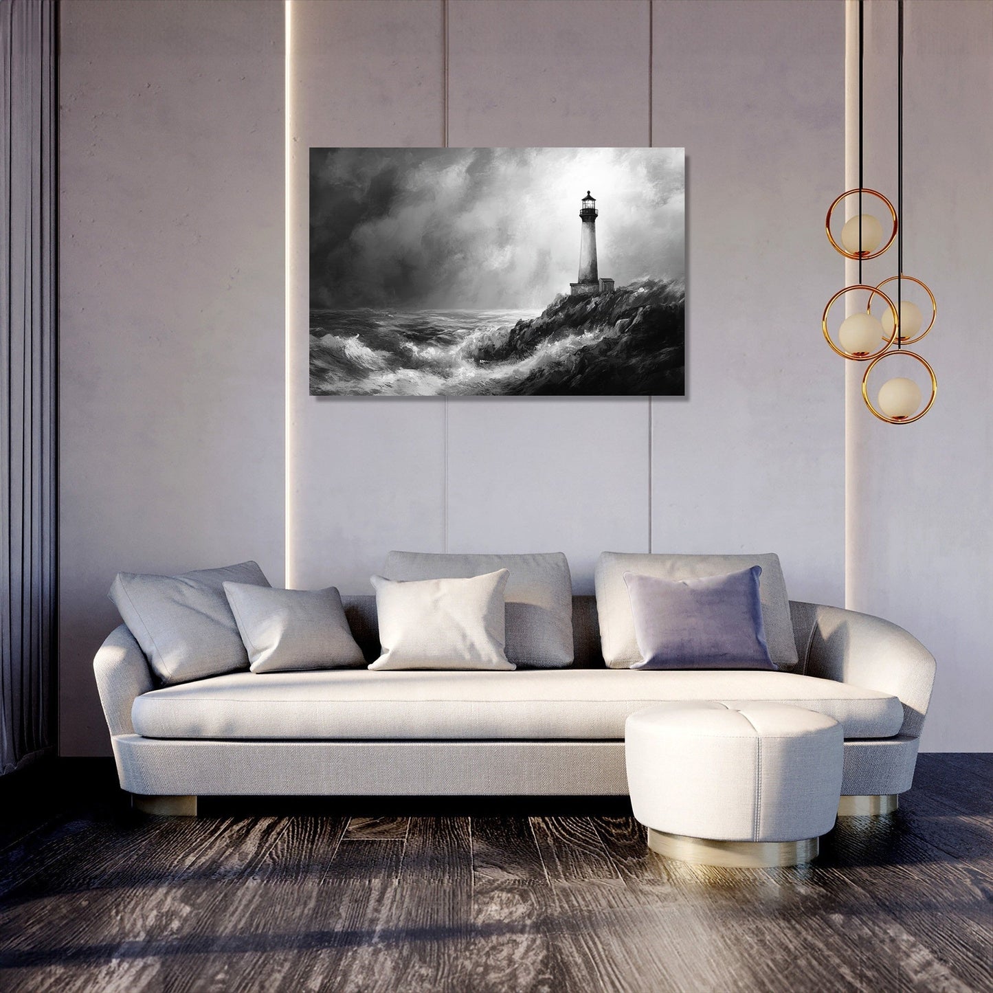 Monochrome Beacon Coast Canvas