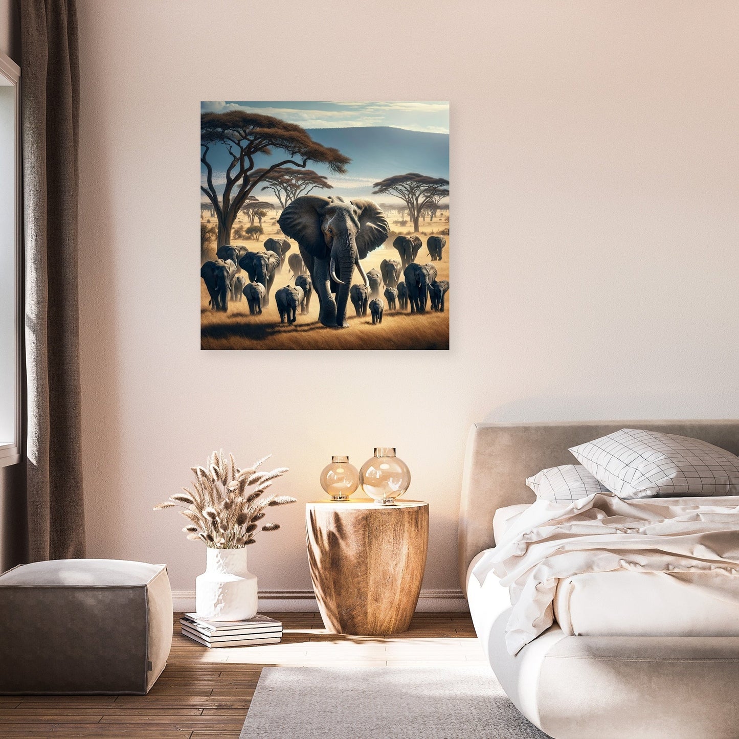 Savannah Elephants Canvas