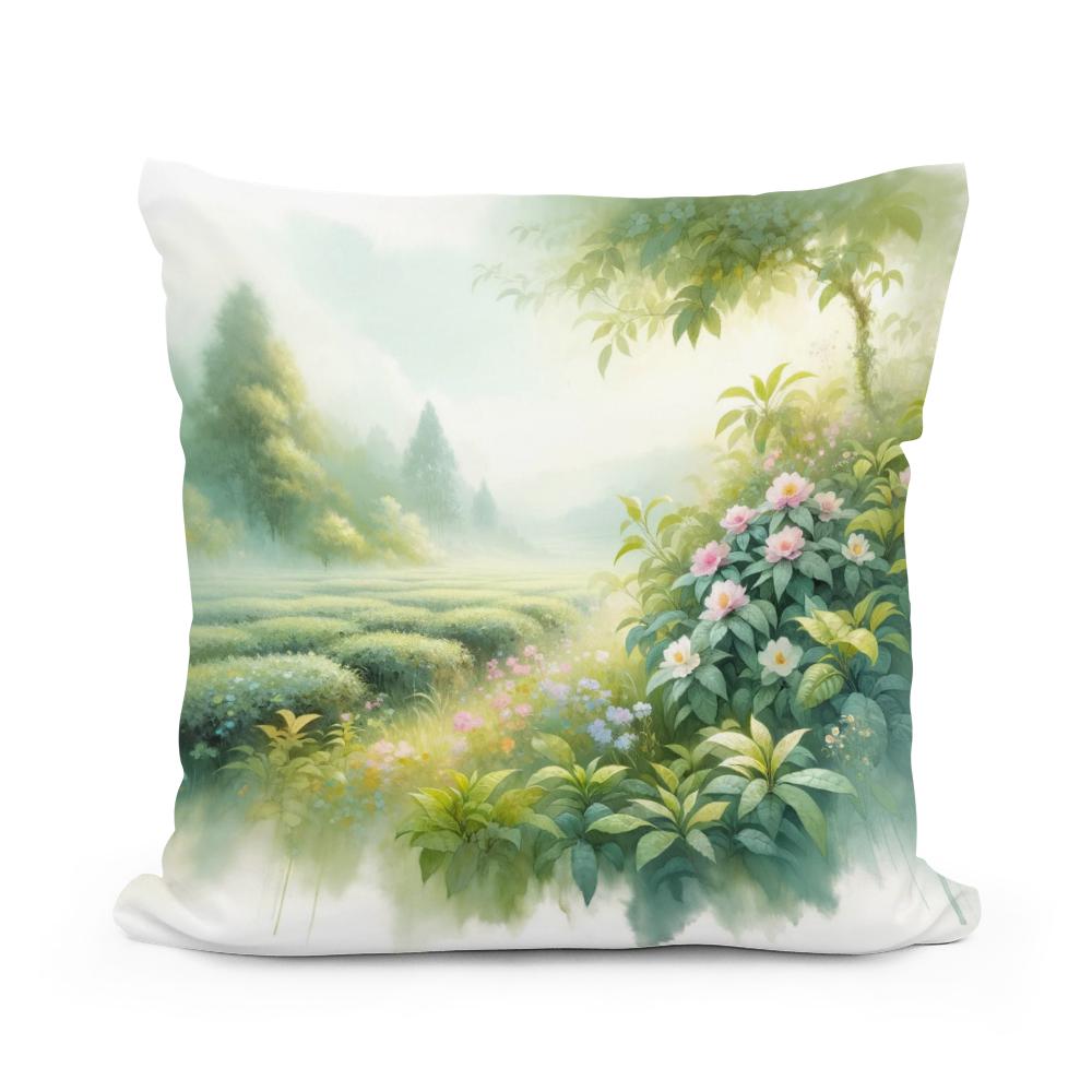 Tranquil Teagarden Cotton Cushion