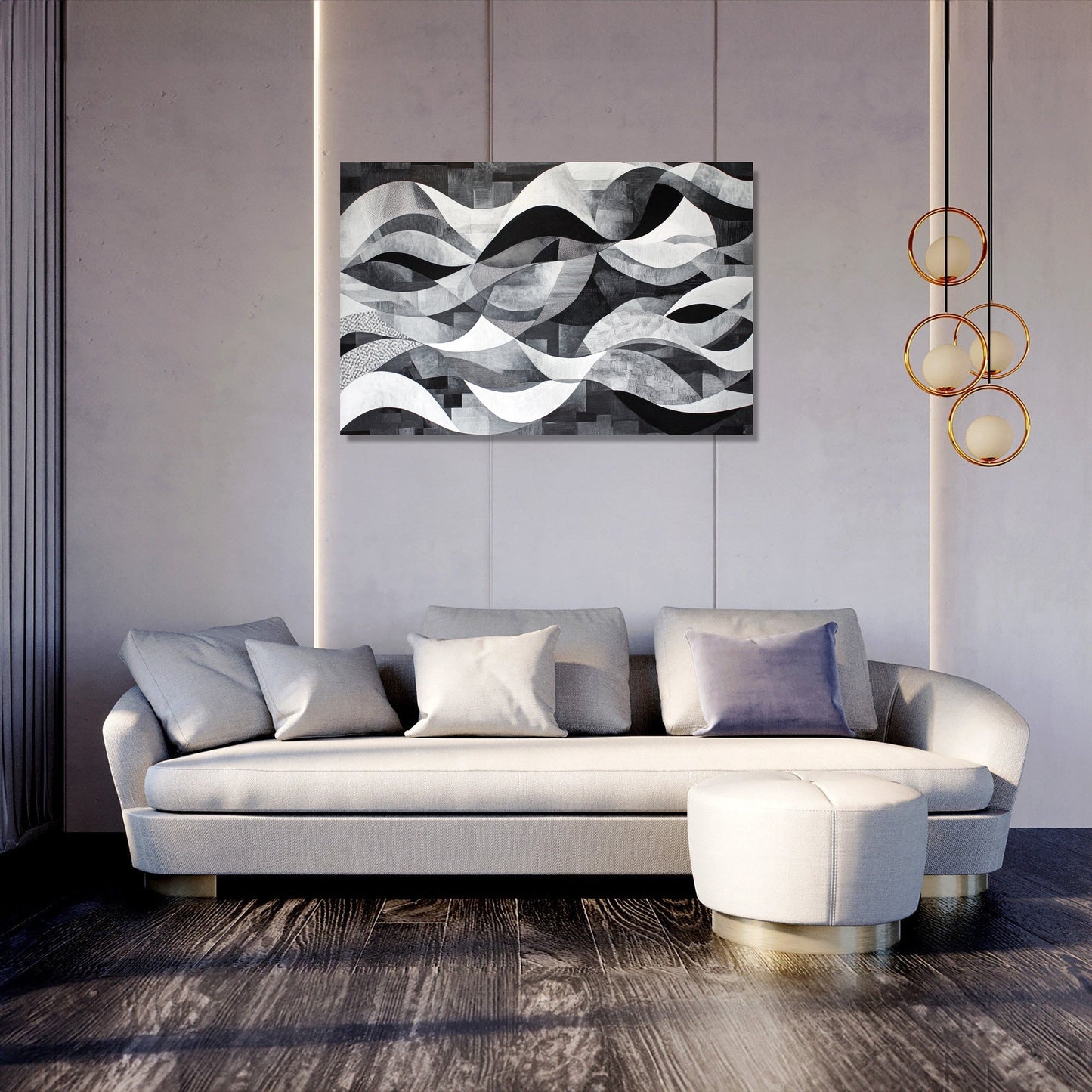 Monochromatic Waves Canvas
