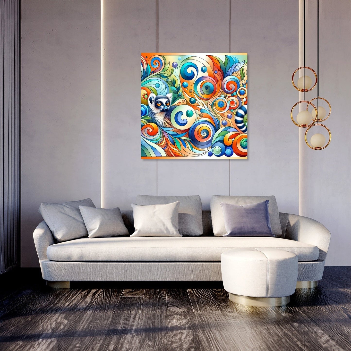 Whimsical Lemur Canvas
