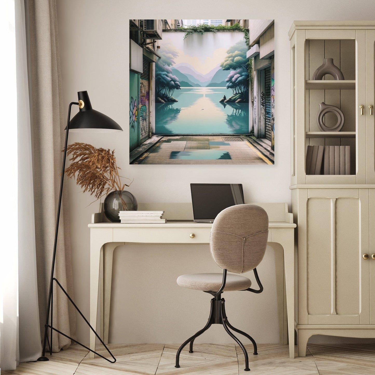Serene Lake Alley Canvas