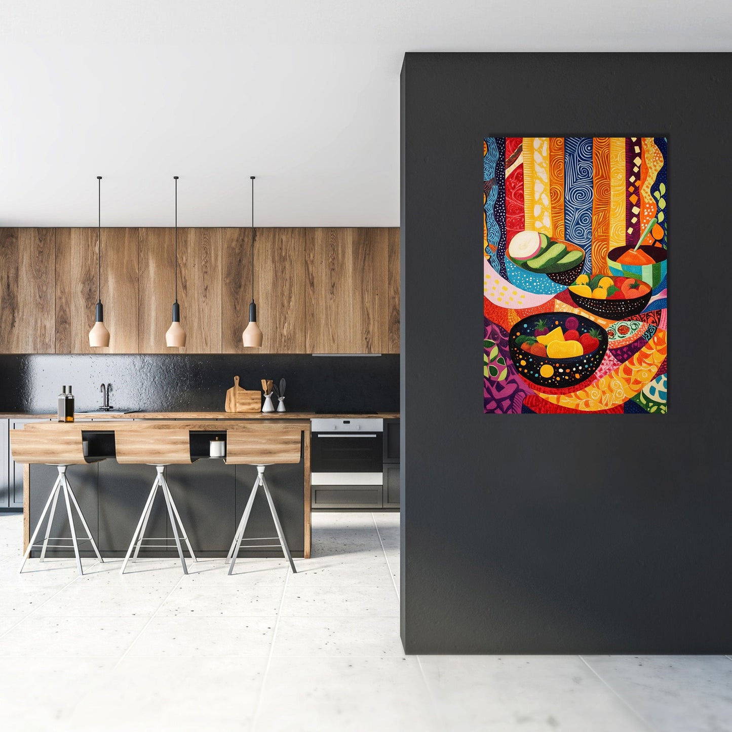 Global Culinary Folk Canvas