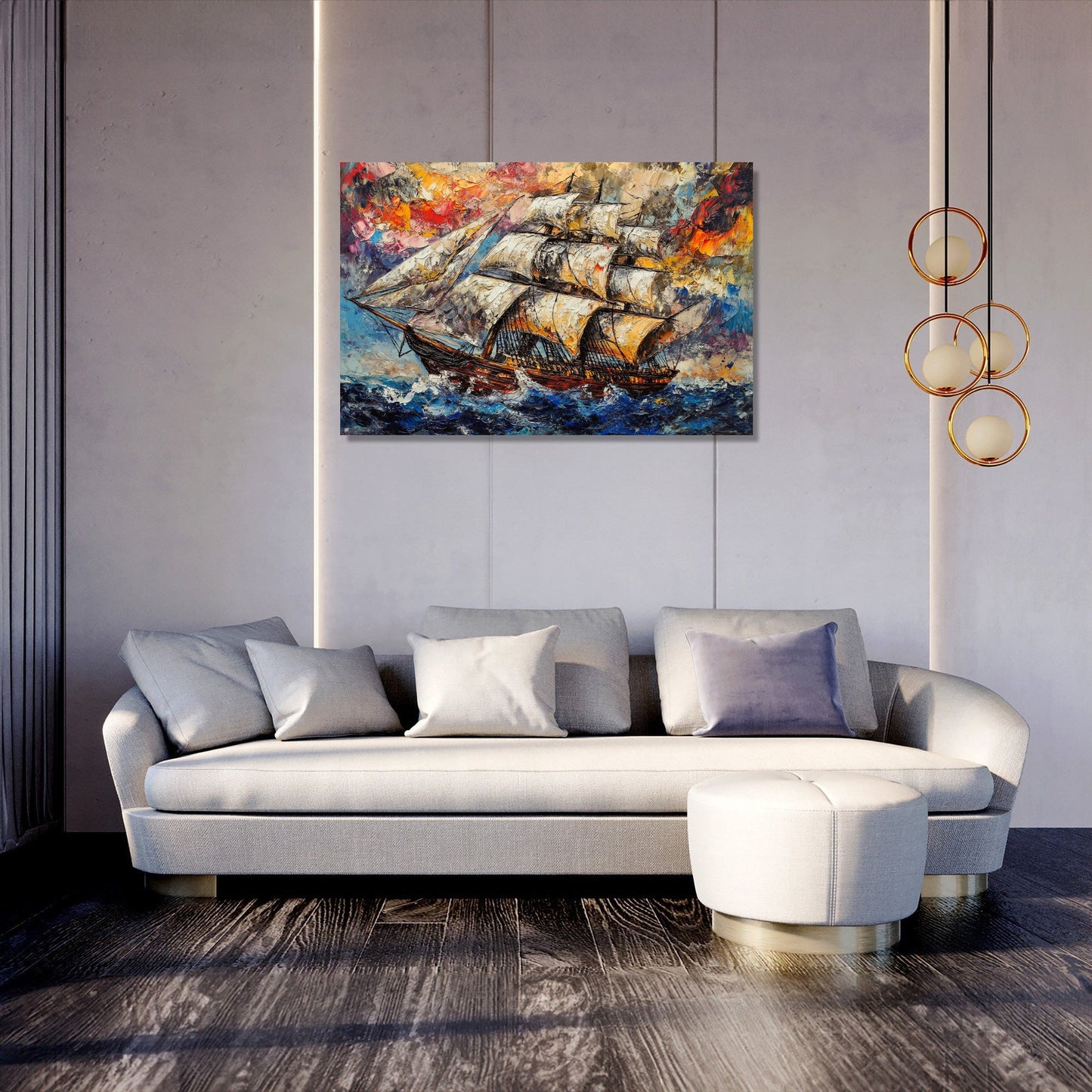 Sailing Ship Tempest Canvas