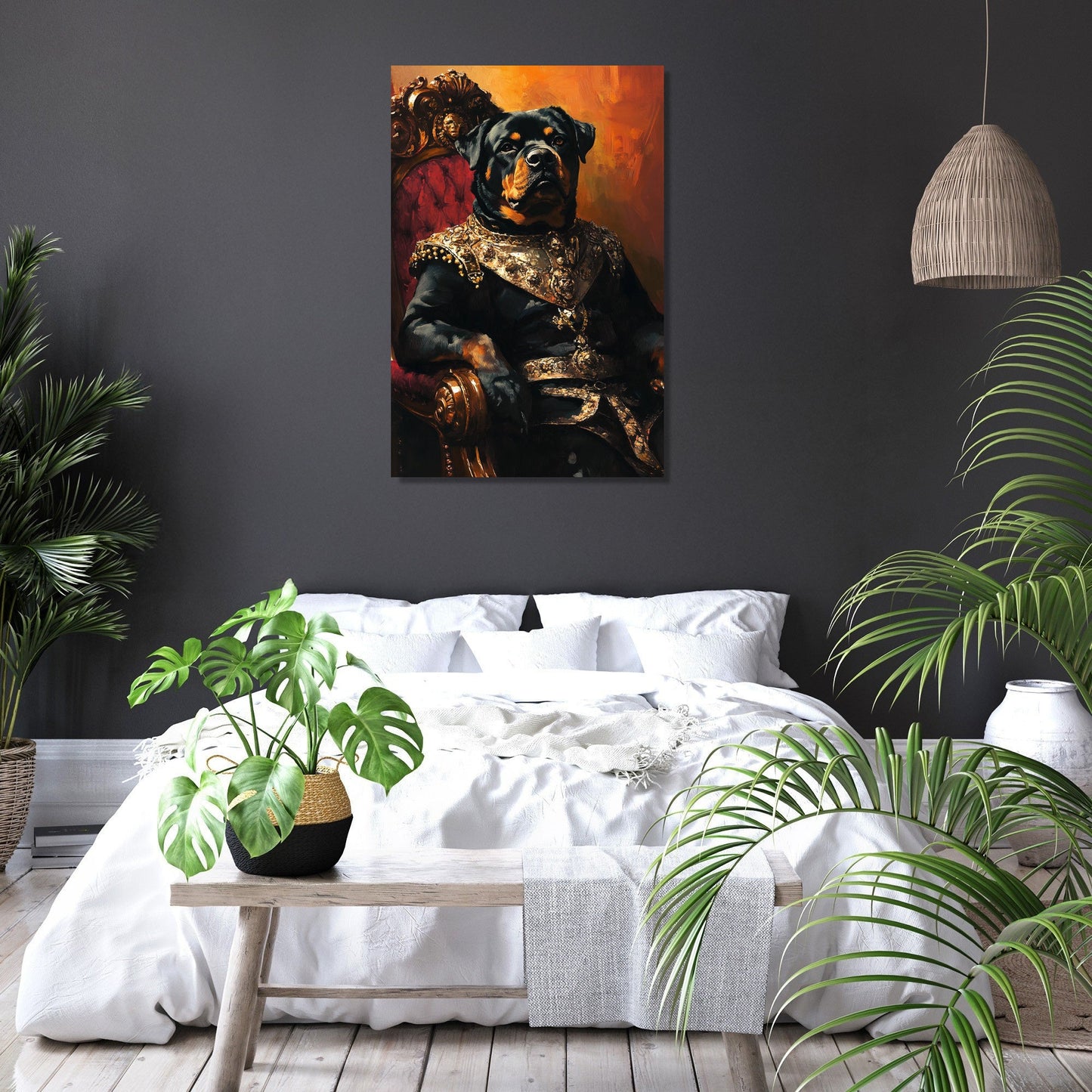 Regal Rottweiler Sunset Canvas