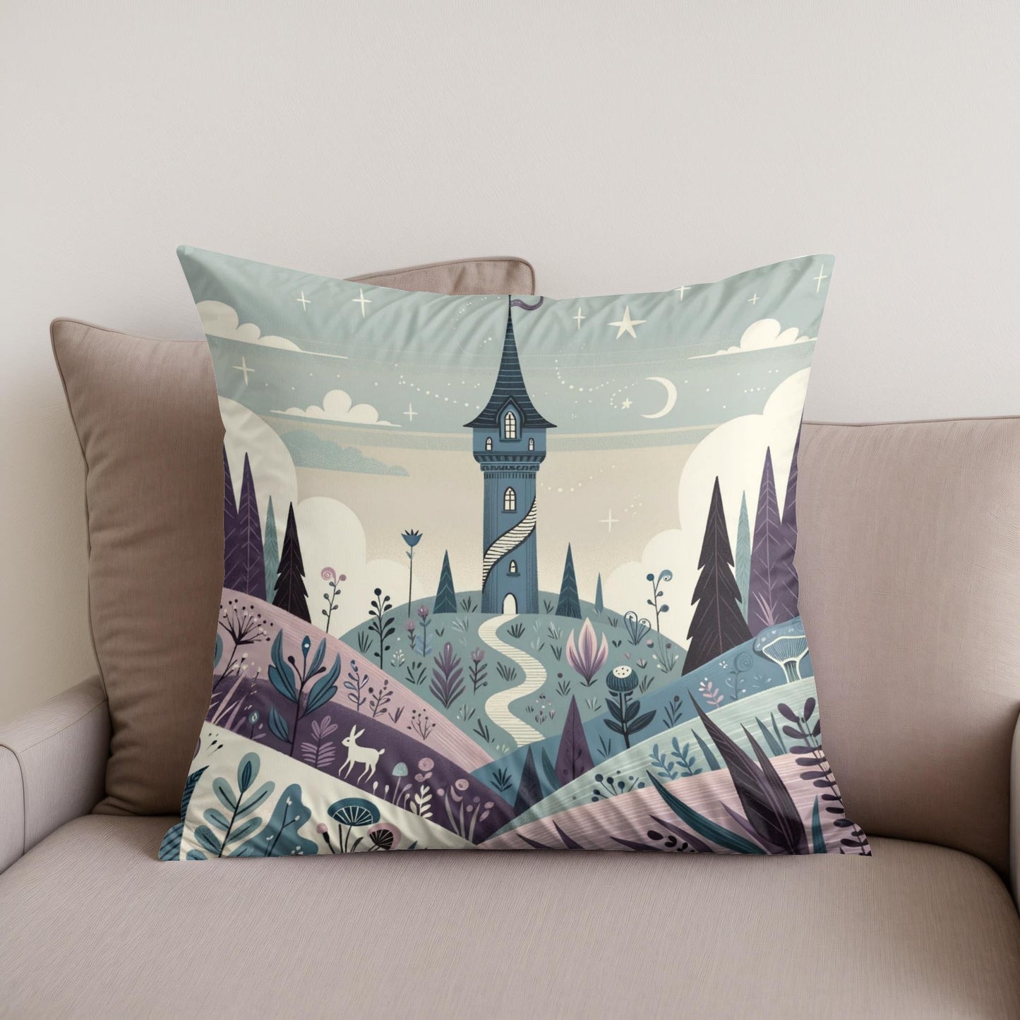 Mystic Tower Cotton Cushion