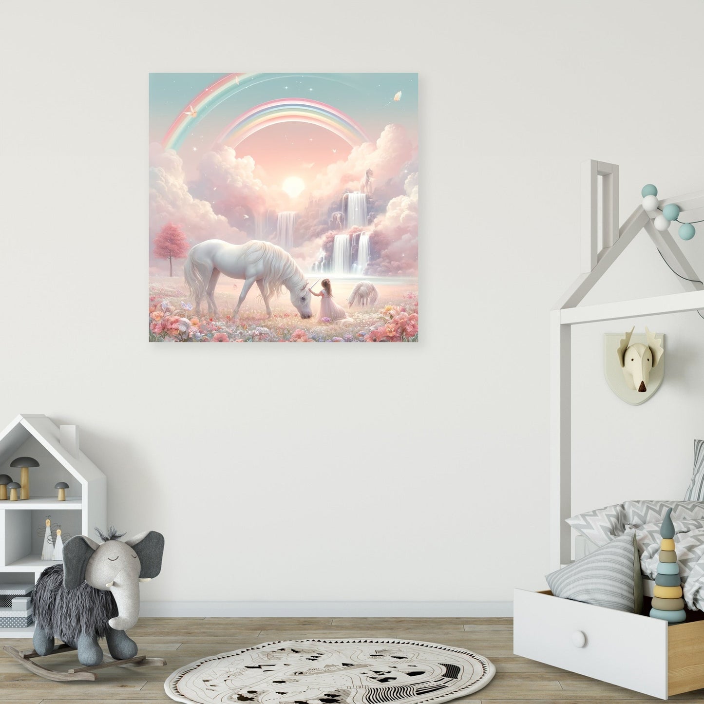 Enchanted Unicorn Meadow Canvas