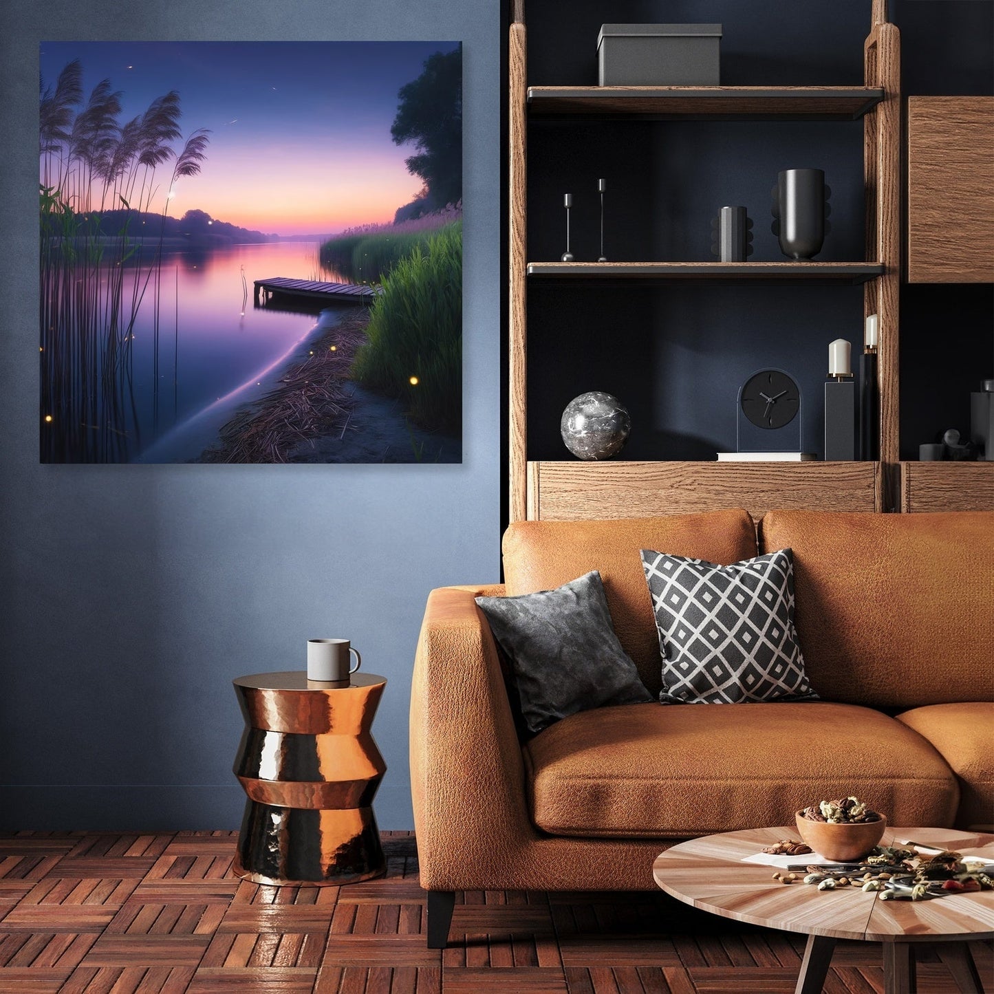 Twilight Riverbank Canvas
