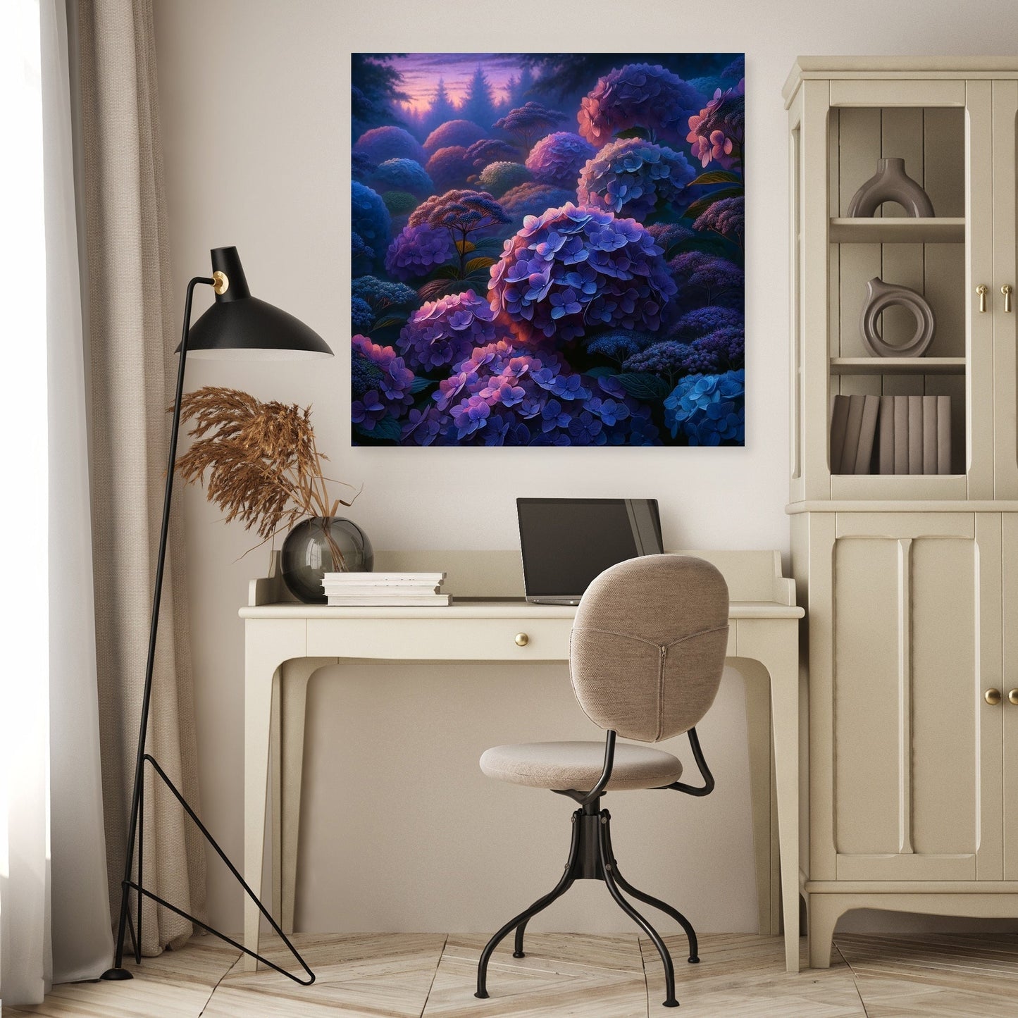 Twilight Hydrangea Harmony Canvas