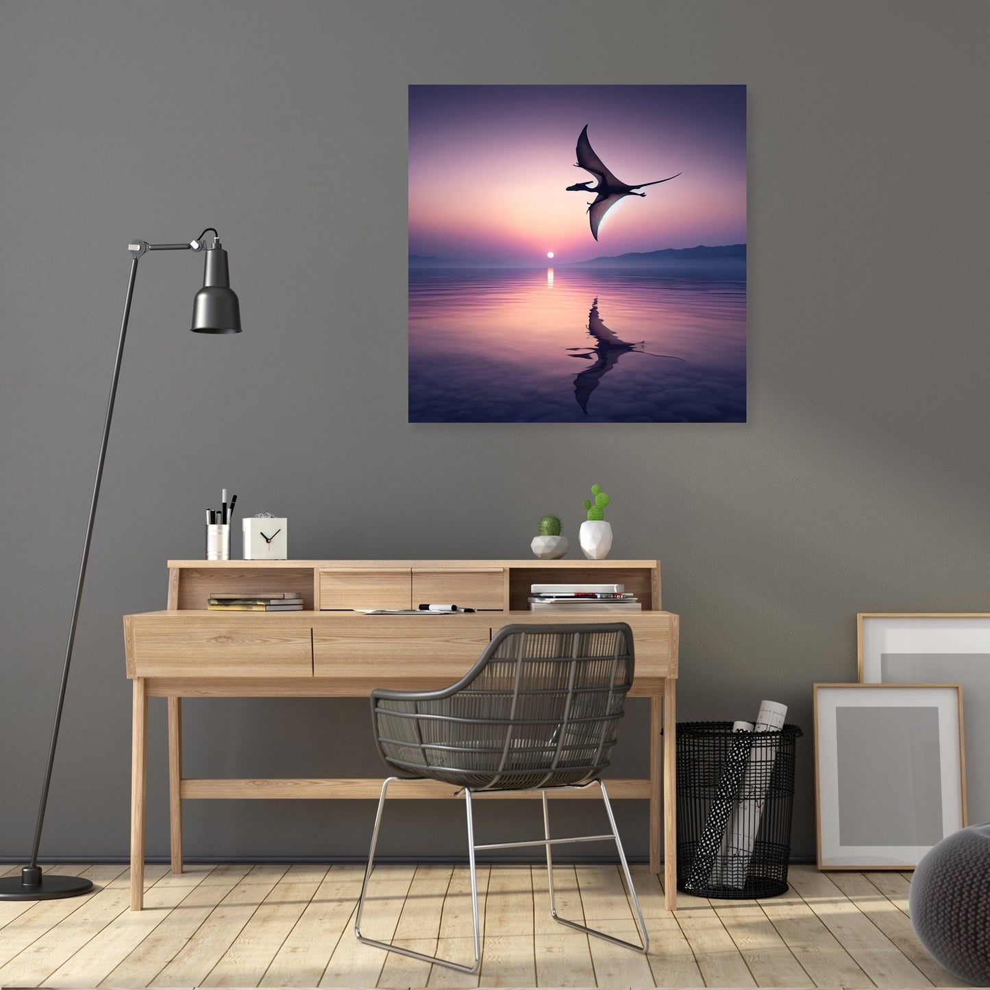 Twilight Glide Pterodactyl Canvas