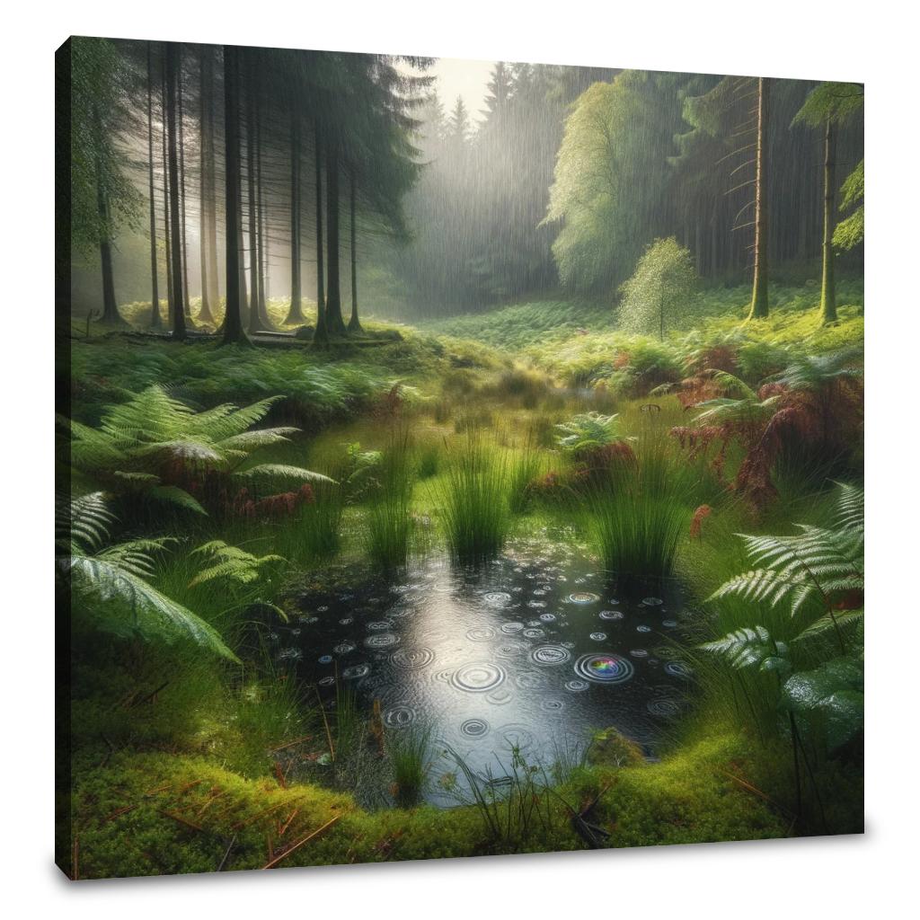 Rainy Forest Clearing Canvas