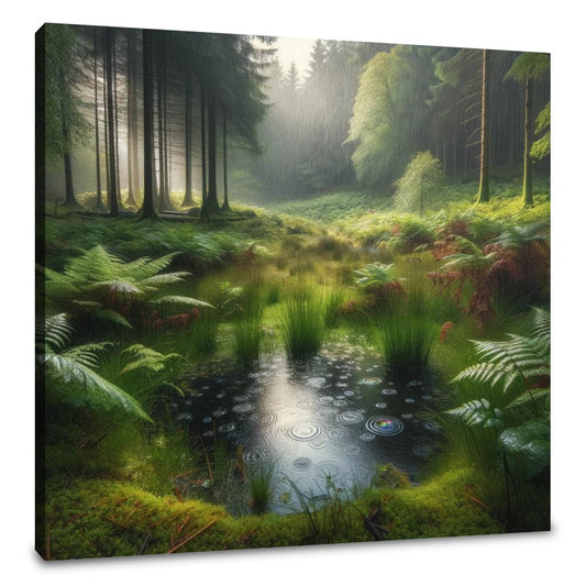 Rainy Forest Clearing Canvas