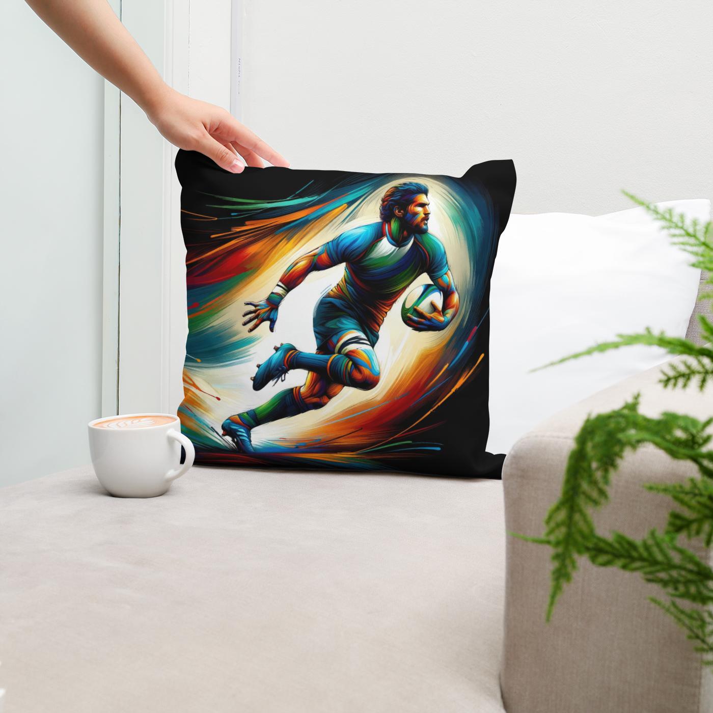 Rugby Action Cotton Cushion