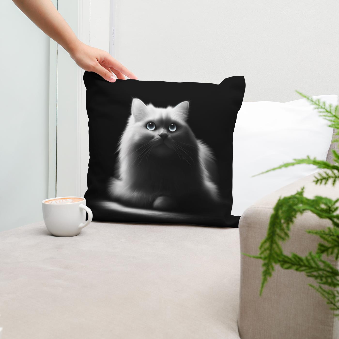 Luminous Whiskers Cotton Cushion