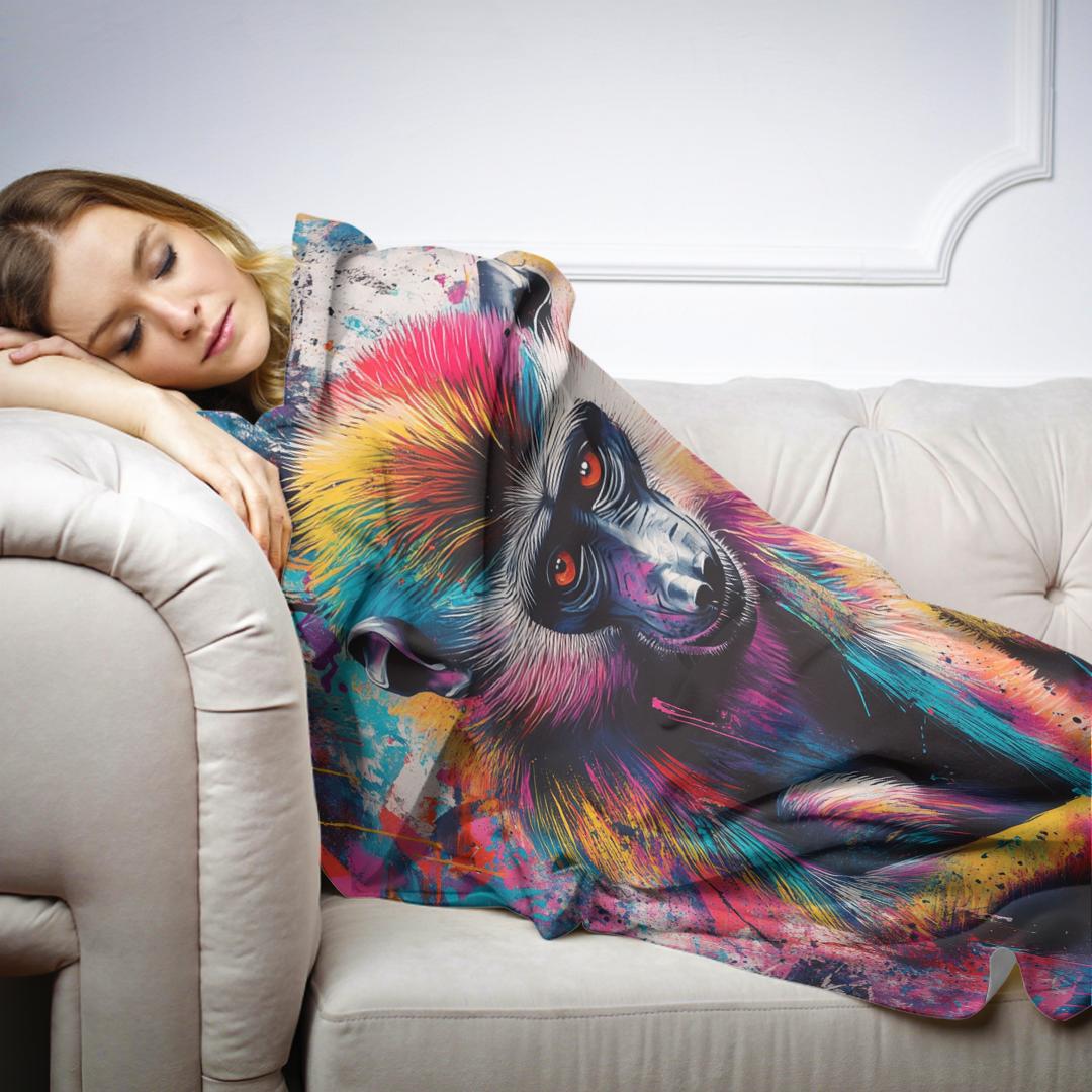 Rainbow Baboons Blanket