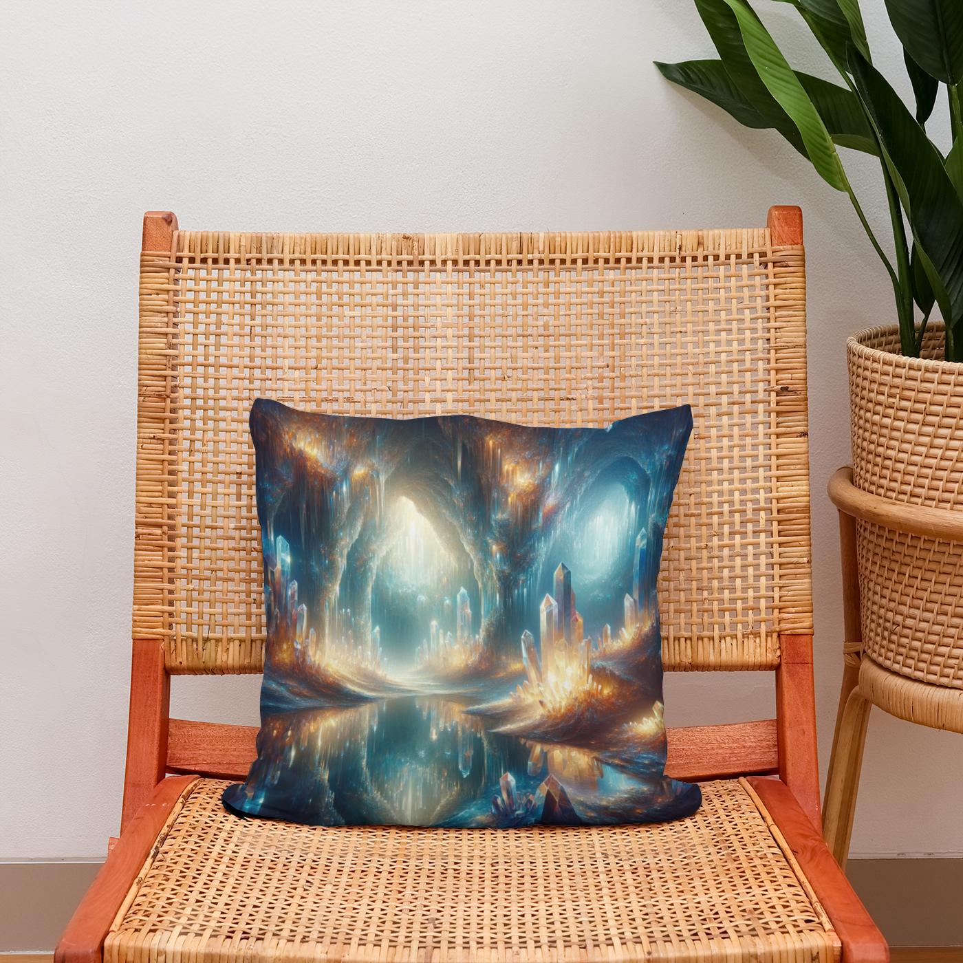 Mystical Crystal Grotto Cotton Cushion