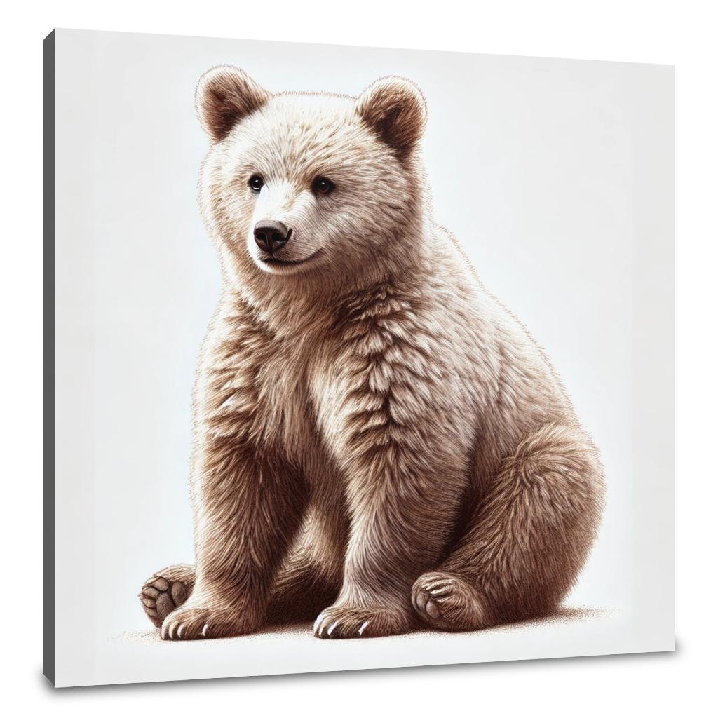 Whimsical Bear Sitting Canvas