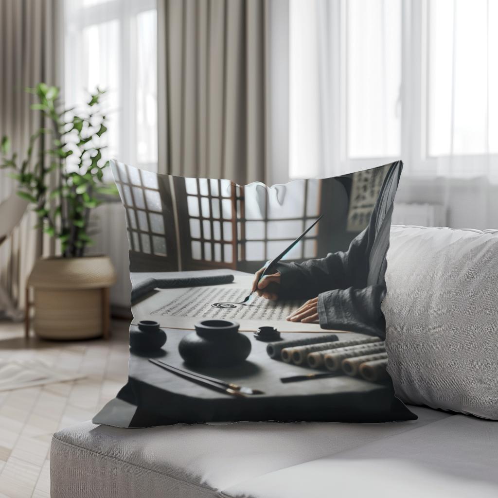 Zen Scribe Cotton Cushion