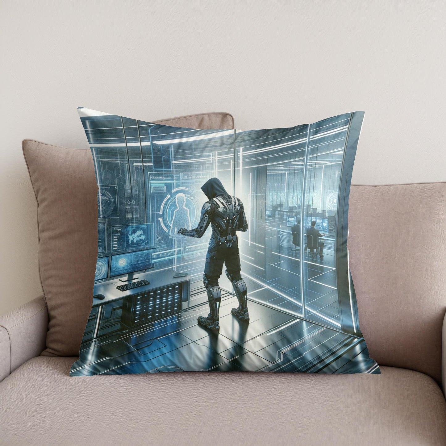 Corporate Espionage Holograph Cotton Cushion