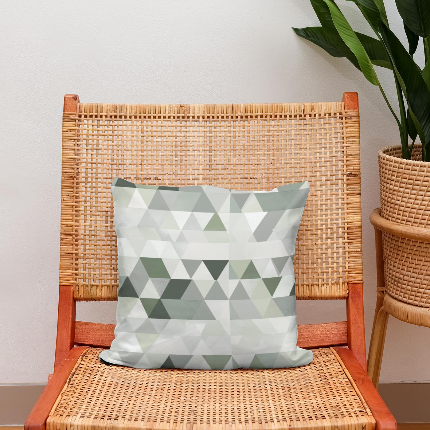 Nordic Triangle Harmony Cotton Cushion