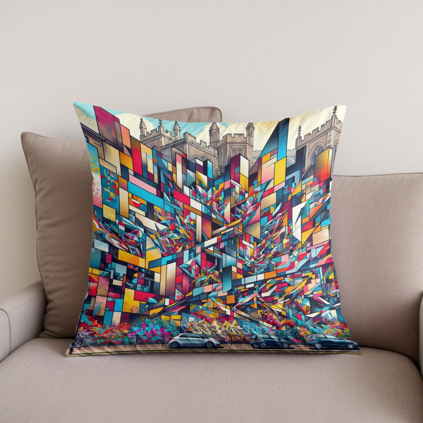 Bristol Cubist Streets Cotton Cushion