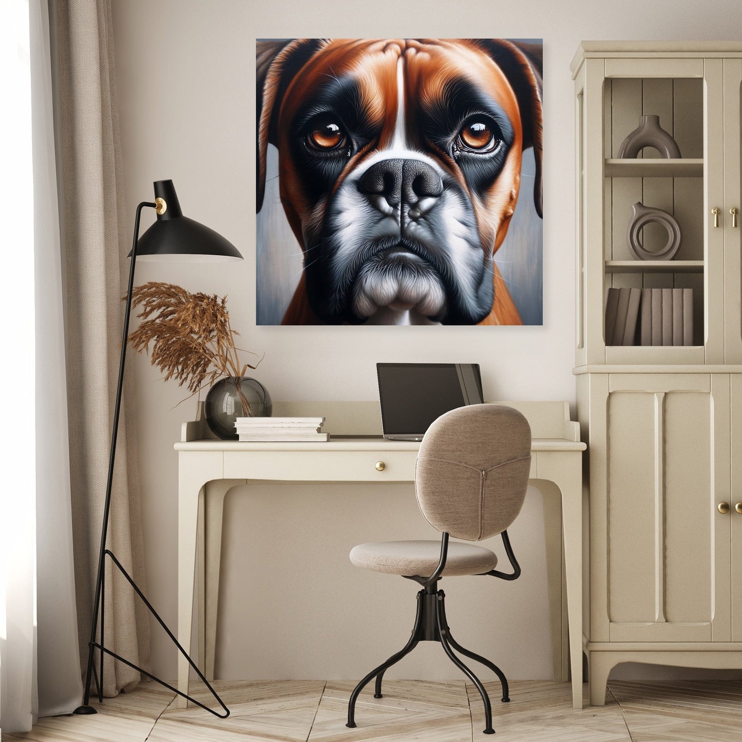 Gentle Gaze Boxer Dog Portrait Canvas