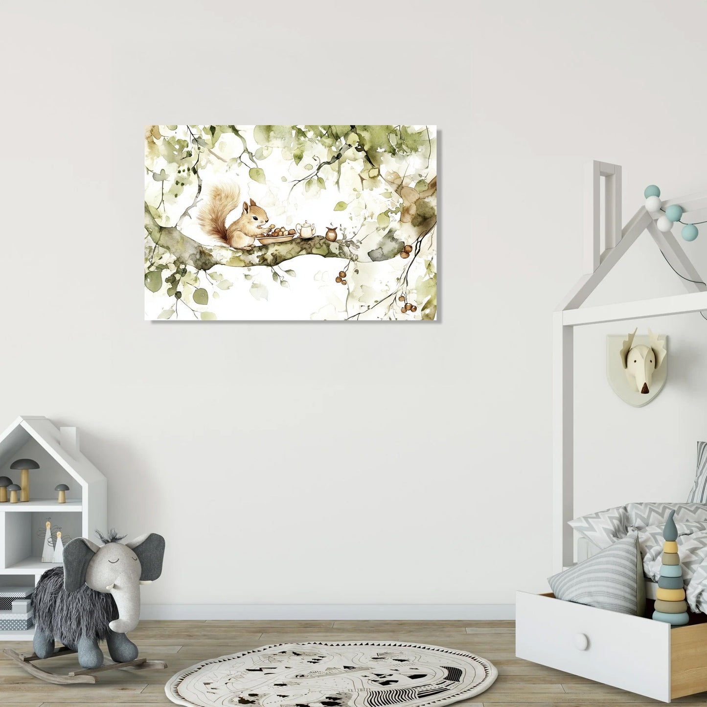 Squirrel's Picnic Canvas