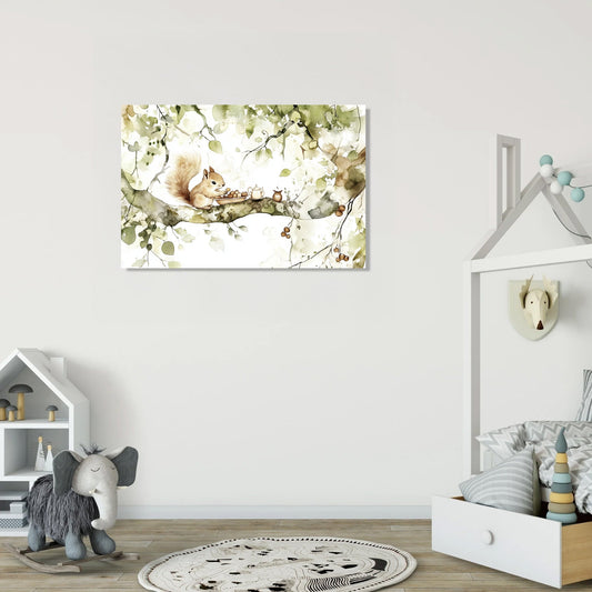 Squirrel's Picnic Canvas