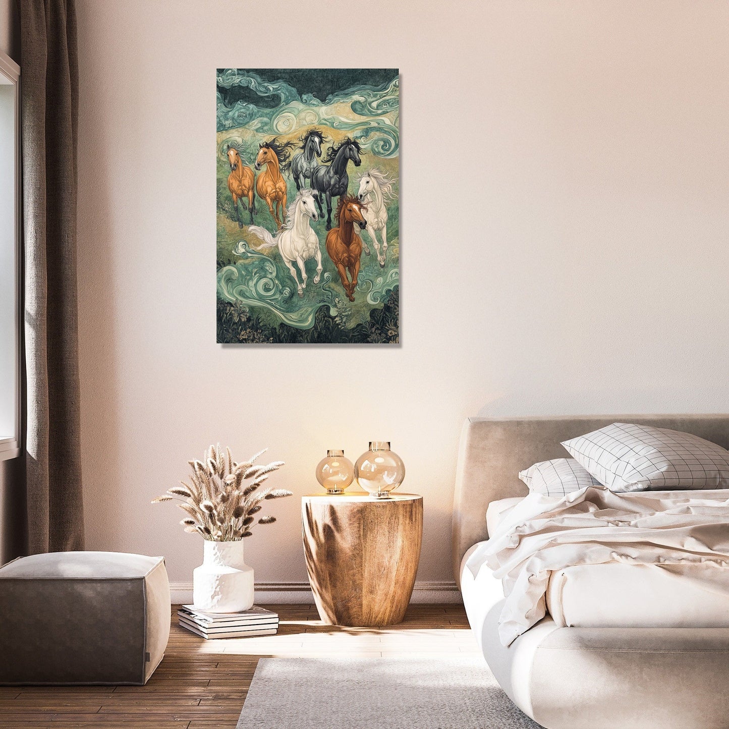 Lucky Running 7 Horses Canvas