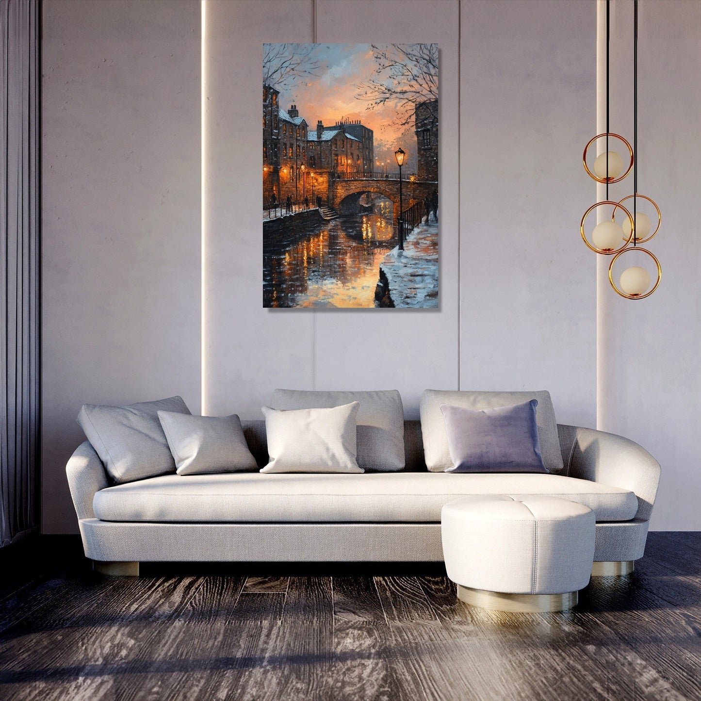 Industrial Sunset Chaos Canvas