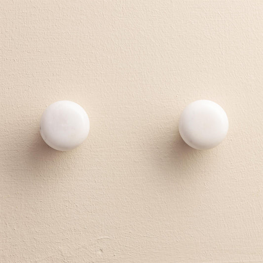 Nidhi White Stone Oval Drawer Knobs