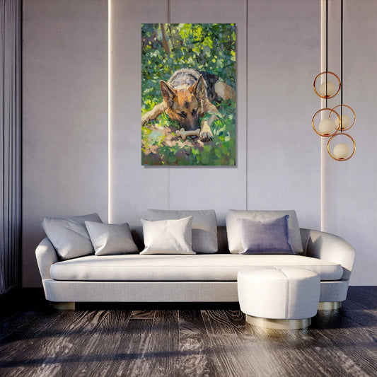German Shepherd's Garden Canvas