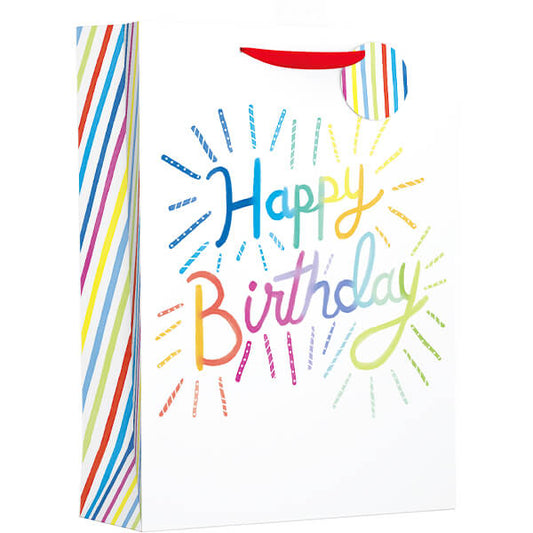 Extra Large Gift Bag with Rainbow Happy Birthday (W330 x H460 x D140 mm)