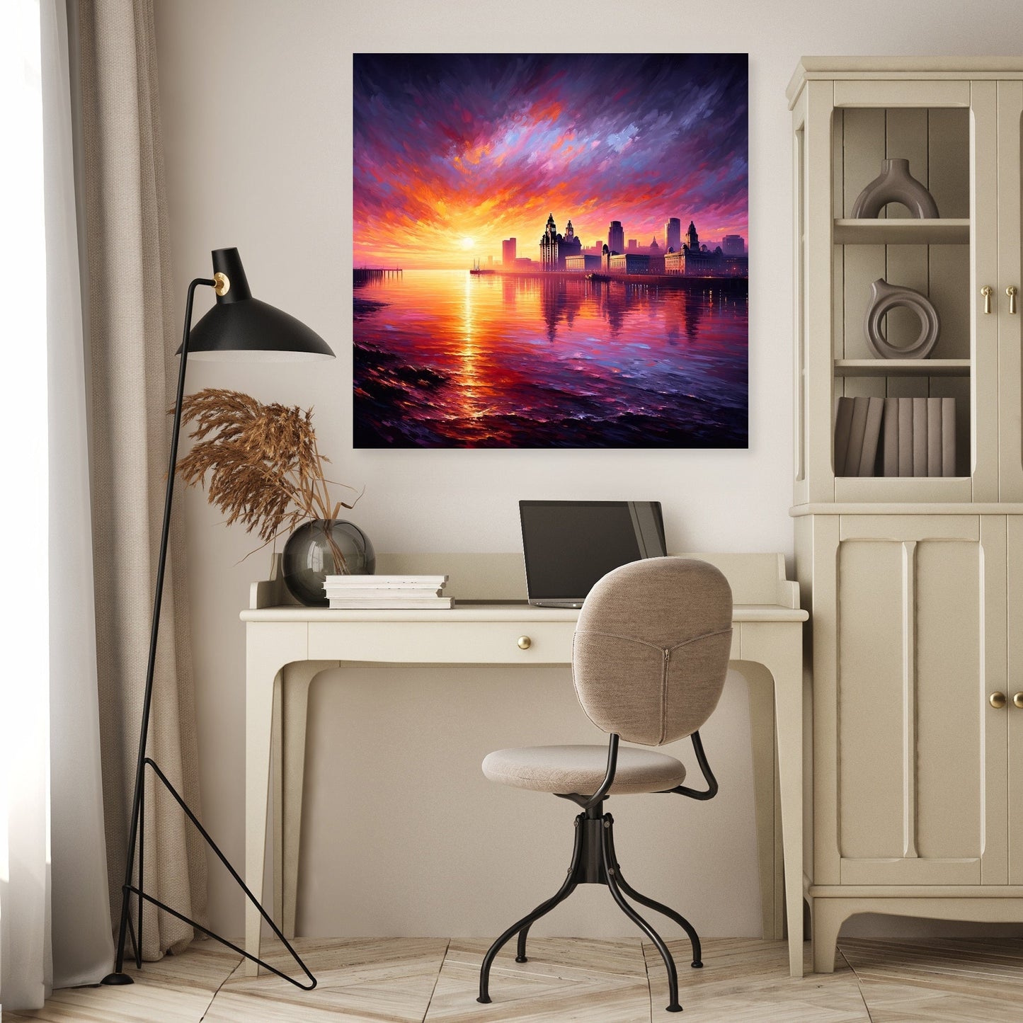 Liverpool Mersey Sunset Canvas