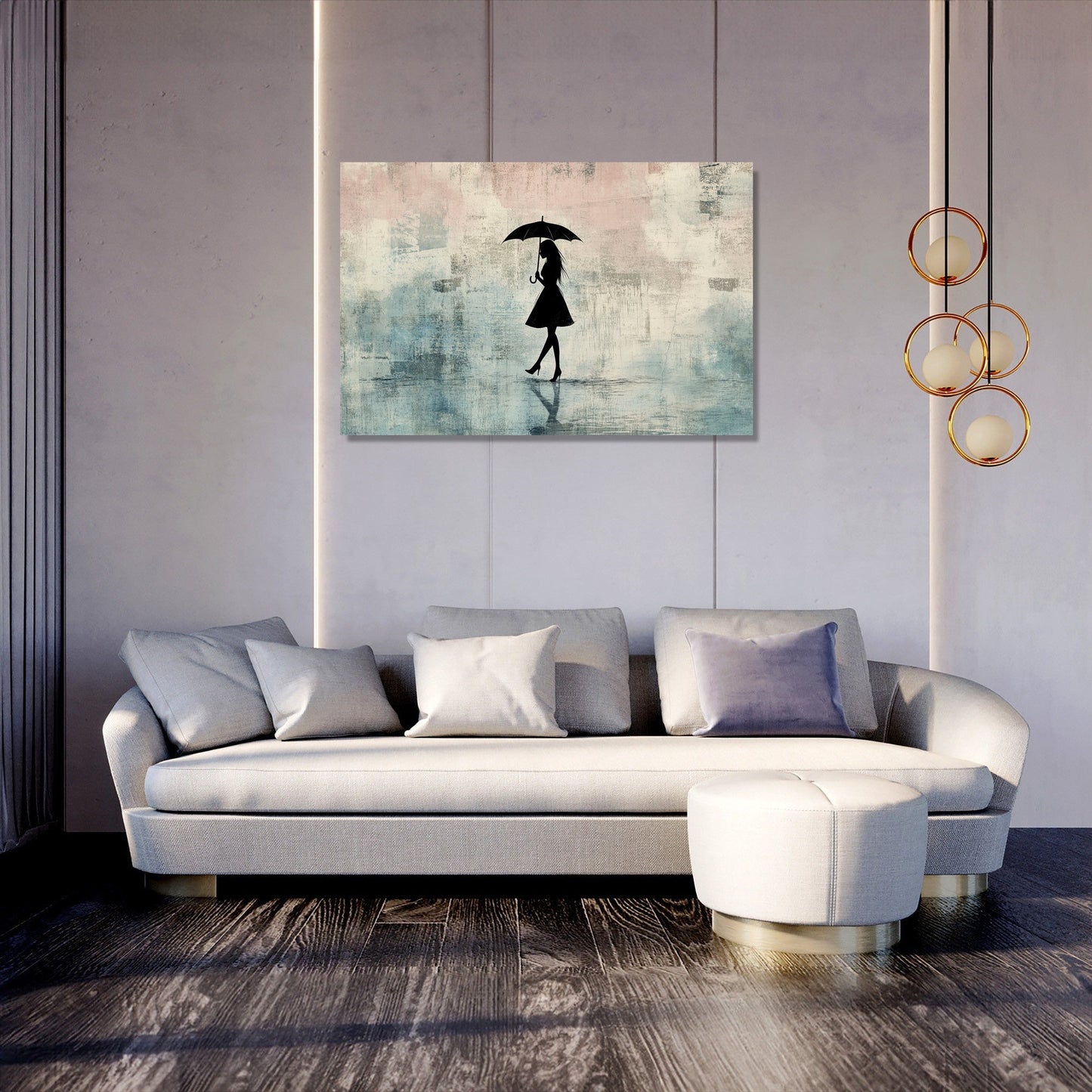 Woman with Umbrella Canvas