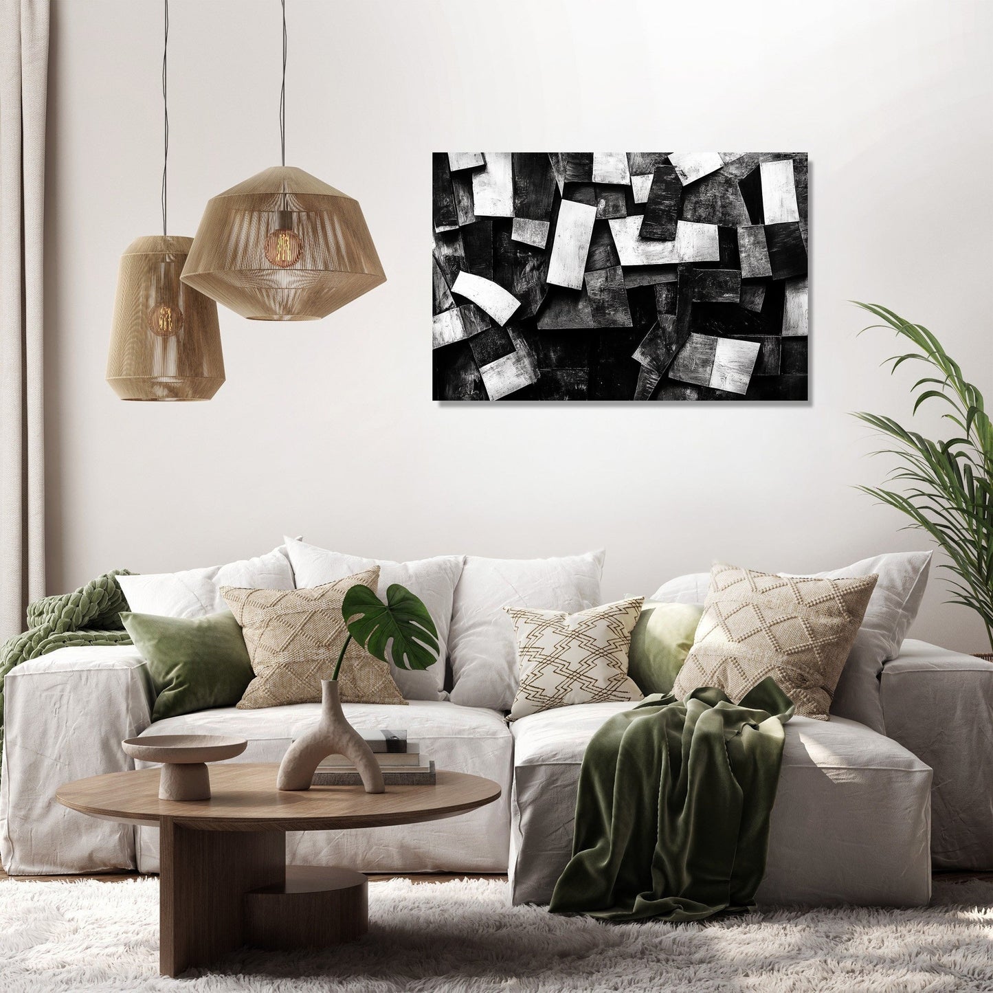 Monochrome Geometry Canvas