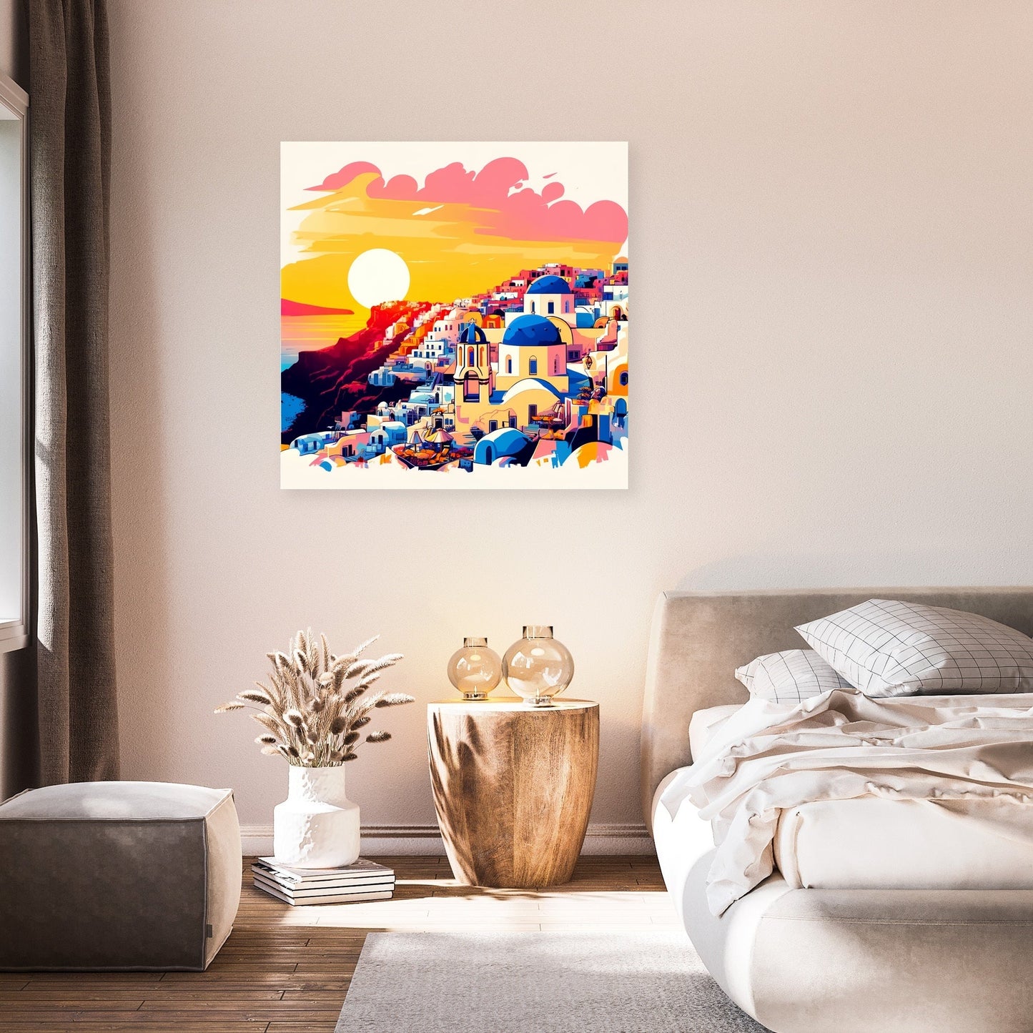 Santorini Sunset Splendor Canvas