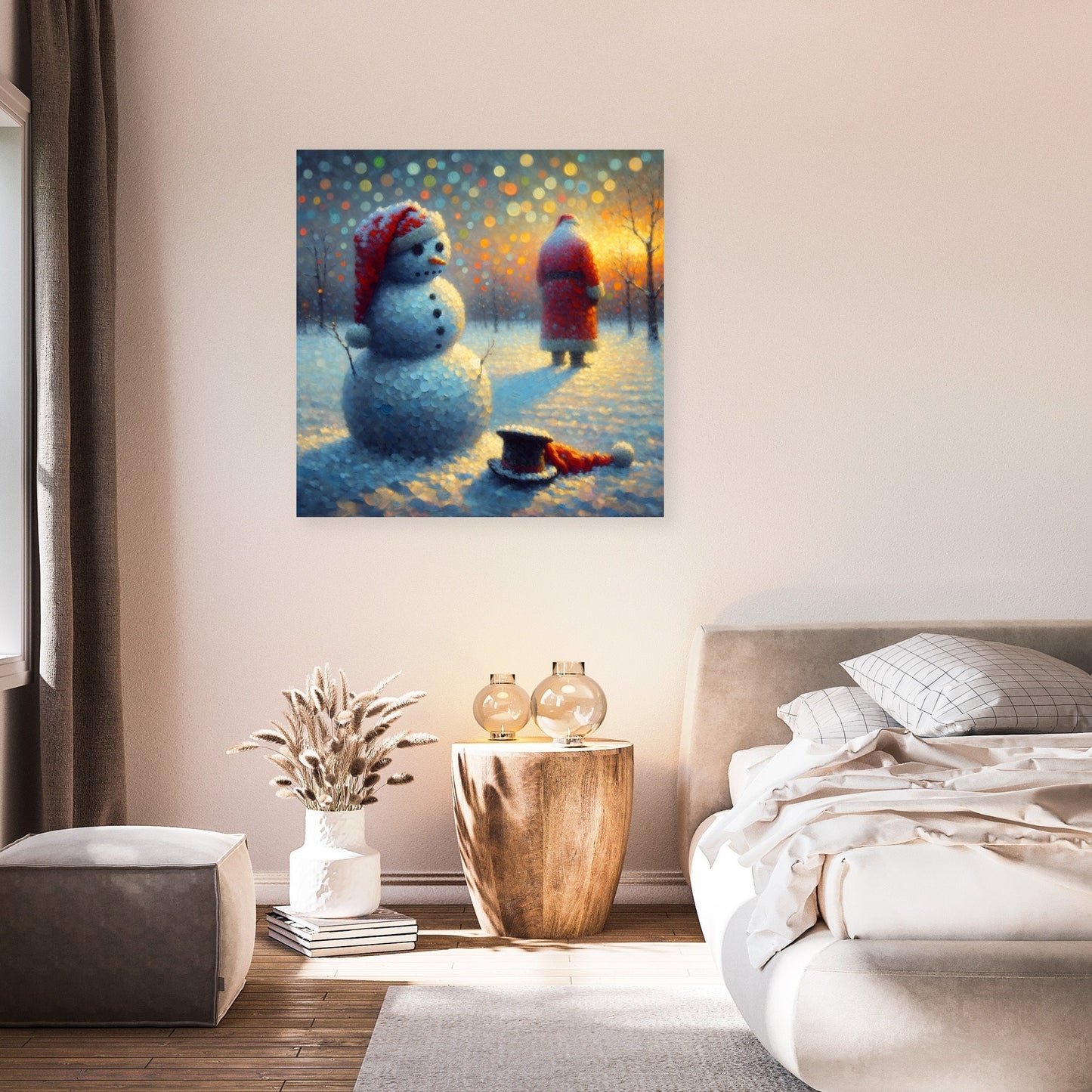 Snowman's Twilight Solitude Canvas