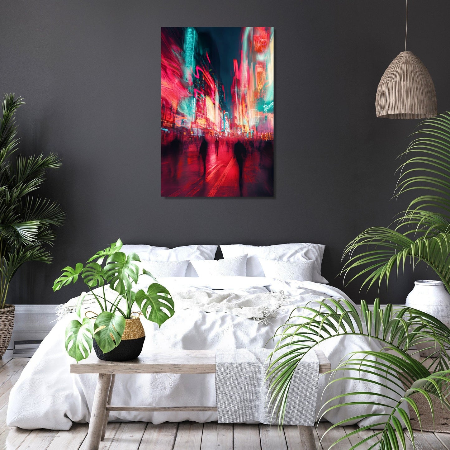 Nighttime City Lights Canvas