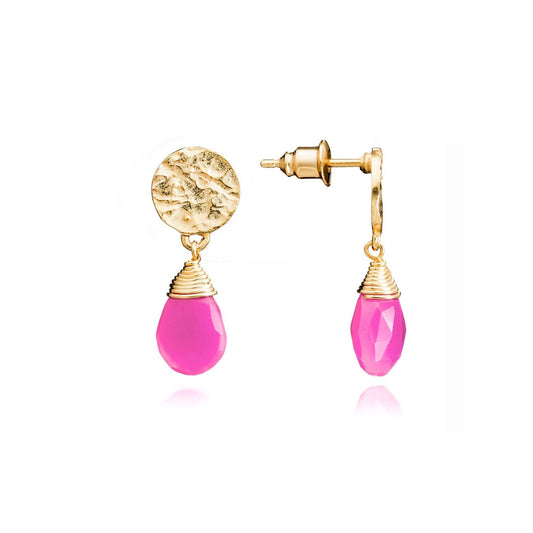 Classic Athena Drop Earrings: Fuchsia Onyx