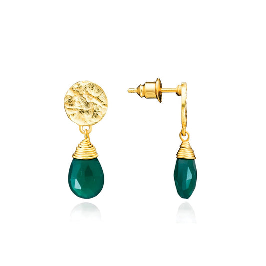 [PRE-ORDER] Classic Athena Drop Earrings: Green Onyx