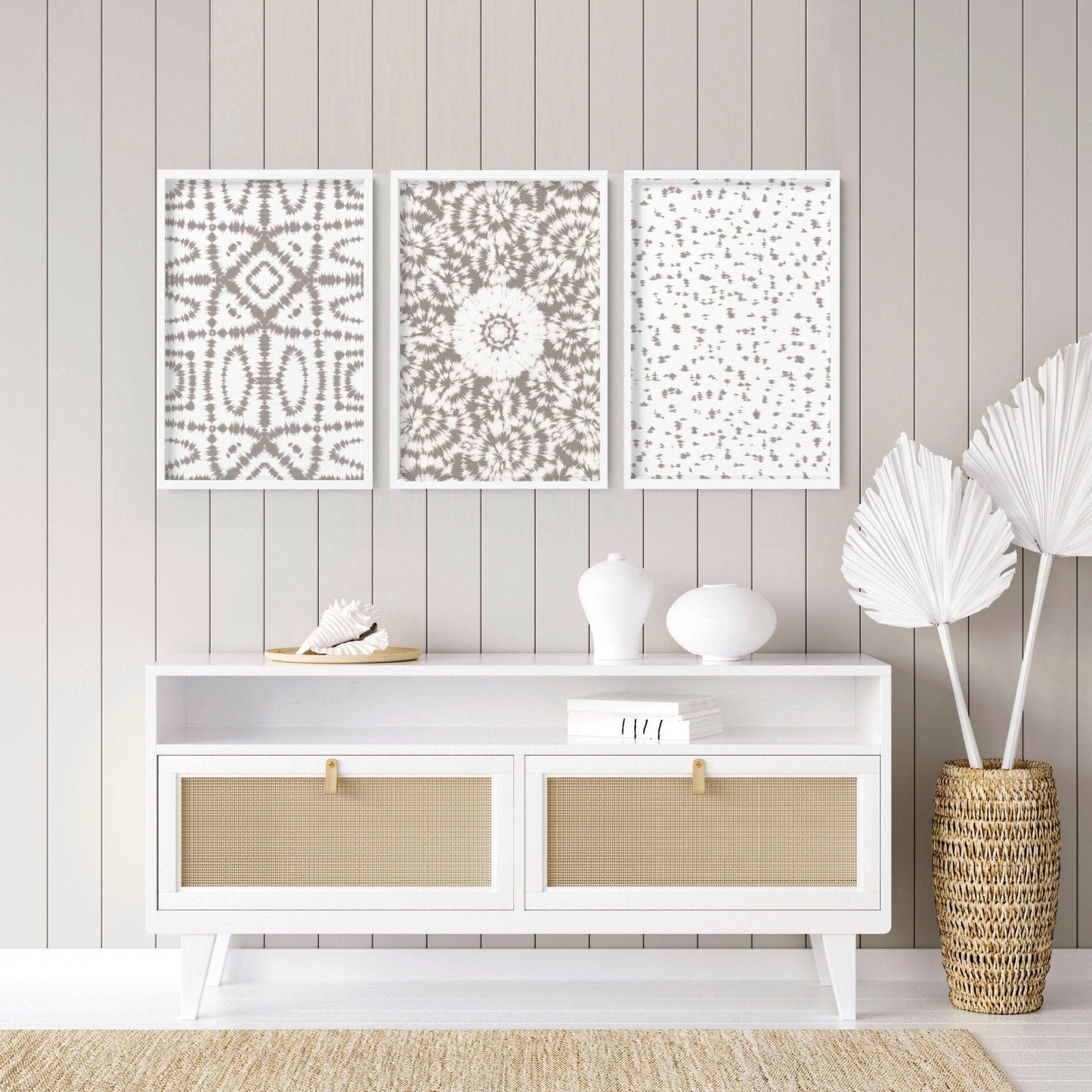 Shibori tie dye Set of 3 framed wall art prints