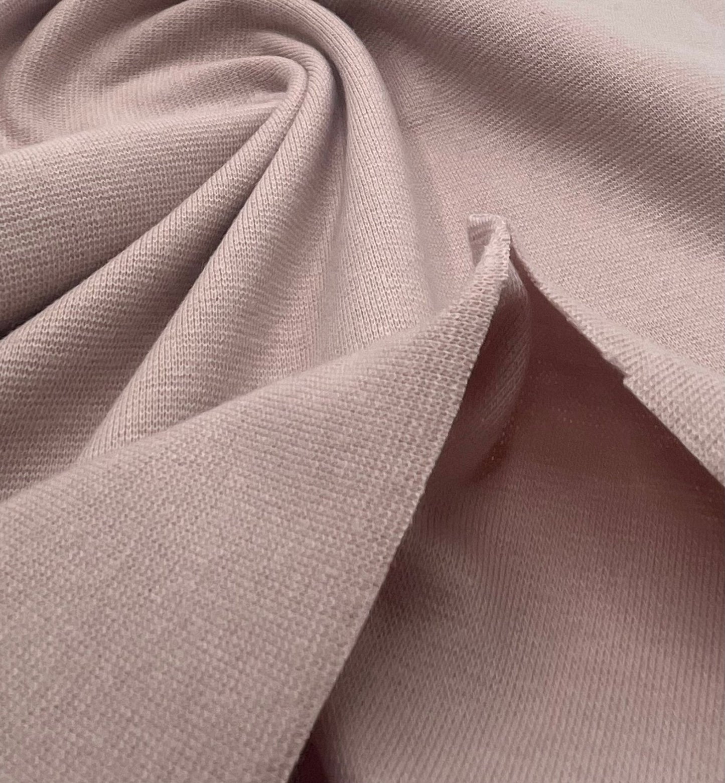 Earthy Pink Jersey Cuffing Ribbing Fabric 270 GSM Cotton Knit 70cm Wide