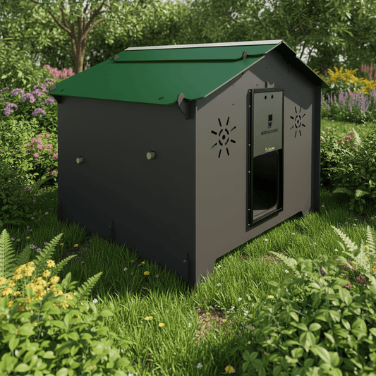 Easicoop Chalet L - HPL Chicken coop up to 10 large Birds (Black)
