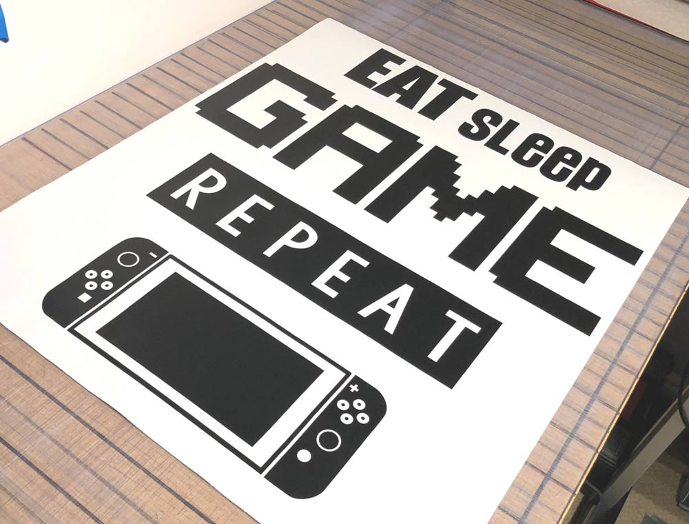 Gamer Wall Sticker – Eat Sleep Game Repeat - Boys Bedroom Gaming Decor