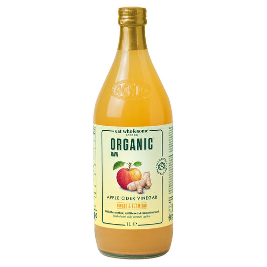 Eat Wholesome Organic Apple Cider Vinegar Ginger Turmeric Chilli 1L – Raw Unfiltered