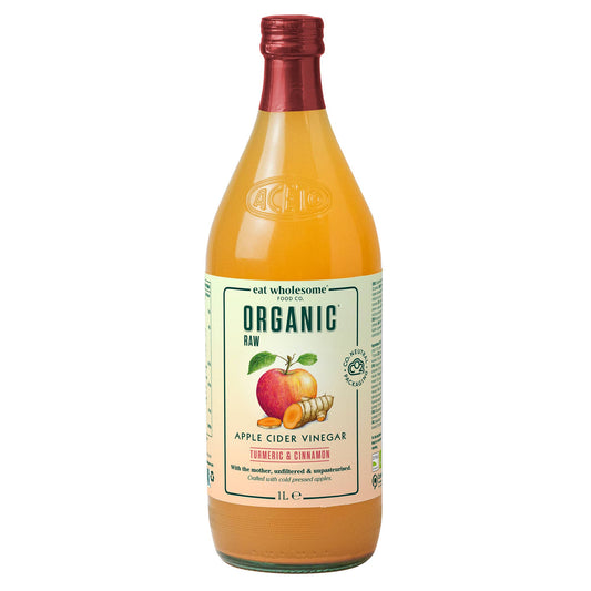Eat Wholesome Organic Apple Cider Vinegar Turmeric Cinnamon 1L – Raw Unfiltered