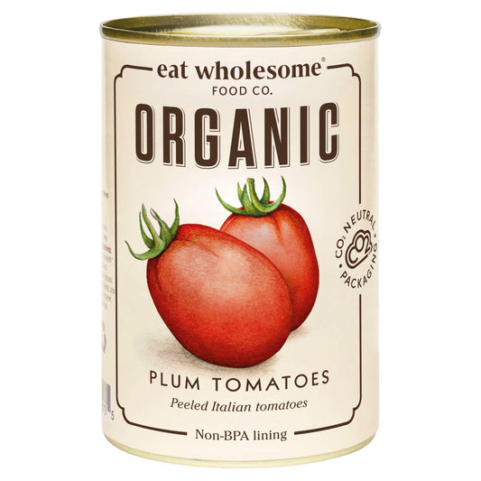 Eat Wholesome Organic Peeled Plum Tomatoes 400g – No Added Salt