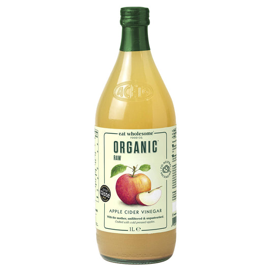 Eat Wholesome Organic Raw Apple Cider Vinegar with Mother 1L – Unfiltered